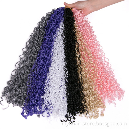 Synthetic Hair Extensions Curly Box Braiding Crochet Braids Pink White Pure Color Wholesale 18 Inch 25 strands per piece